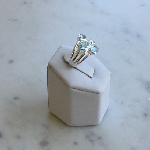 Sterling Natural Blue Topaz Ring - Picture 5 of 15